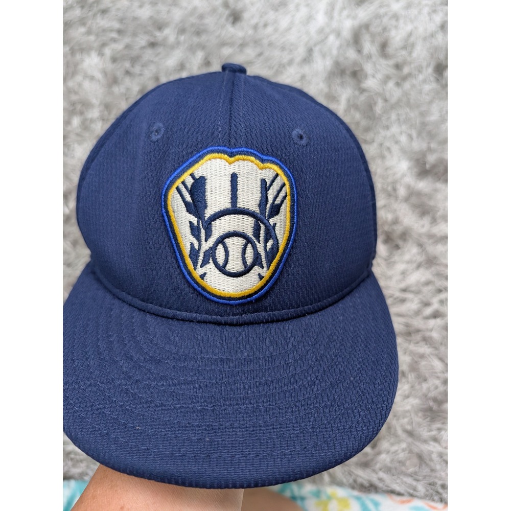 New Era Milwaukee Brewers MLB 59FIFTY Fitted Hat Navy Blue 6 5/8